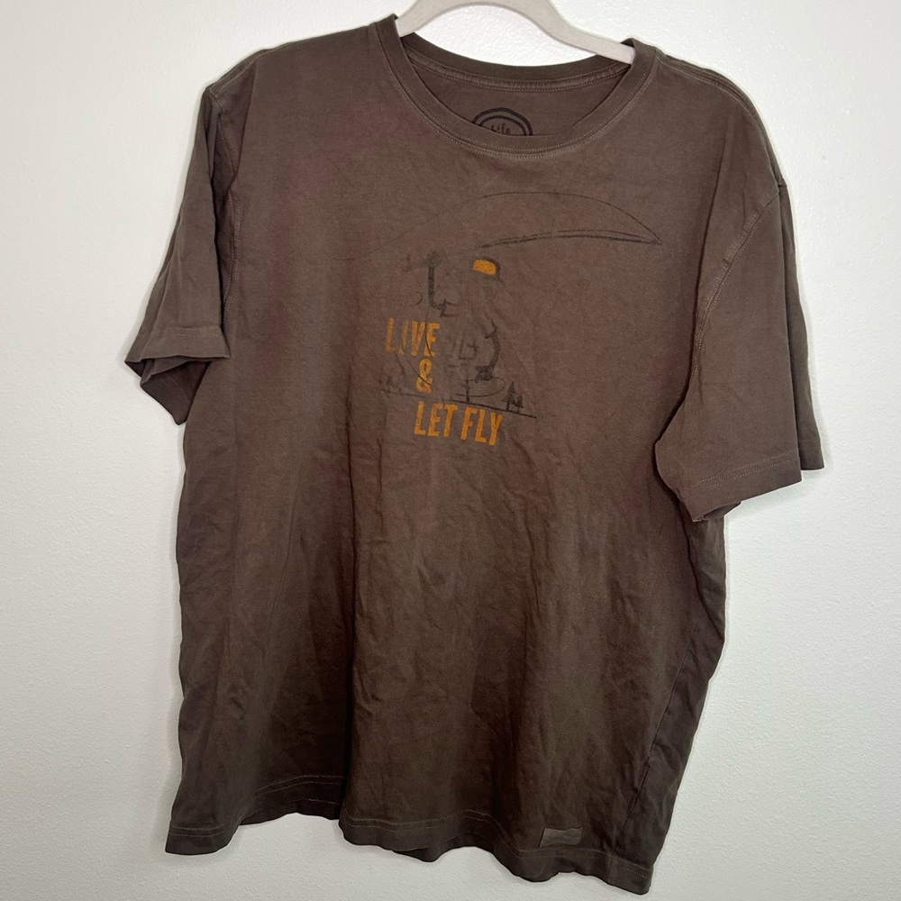 Life is Good brown Let if Fly graphic tshirt